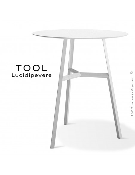 Table TOOL 75, structure en acier peint blanc.