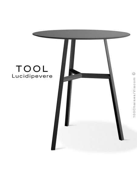 Table TOOL 75, structure en acier peint noir.