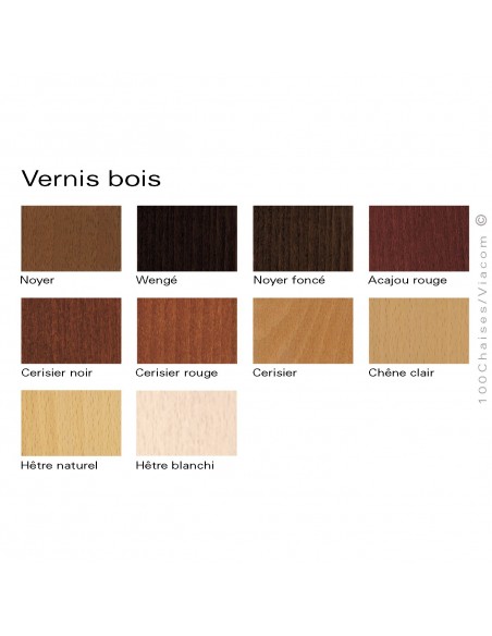 Gamme vernis bois pour pouf rond MAKI, teinte au choix.