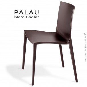 Chaise PALAU, structure plastique, 4 pieds monobloc couleur argile.