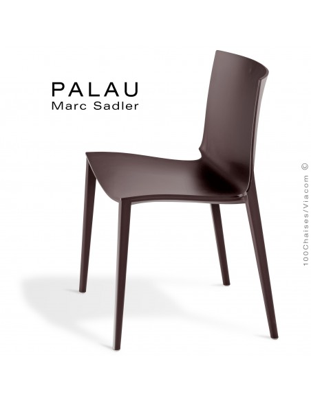 Chaise PALAU, structure plastique, 4 pieds monobloc couleur argile.