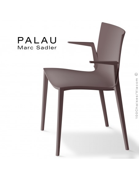 Fauteuil PALAU, structure plastique, 4 pieds monobloc couleur argile.