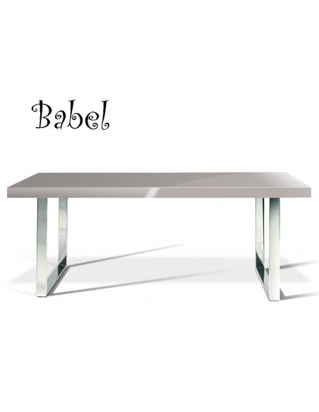 Table BABEL, finition peinture grise mat ou brillante au choix.