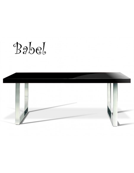 Table BABEL, finition peinture noir mat ou brillante au choix.