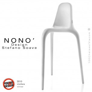 Tabourets design NONO, structure plastique en polypropylène couleur blanc.