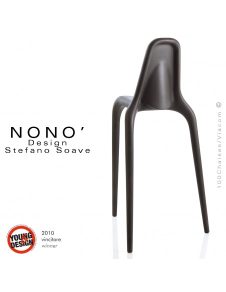 Tabourets design NONO, structure plastique en polypropylène couleur anthracite.