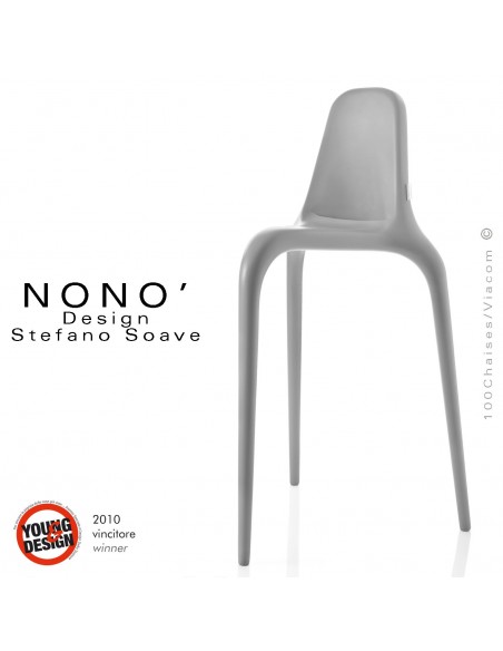 Tabourets design NONO, structure plastique en polypropylène couleur gris.