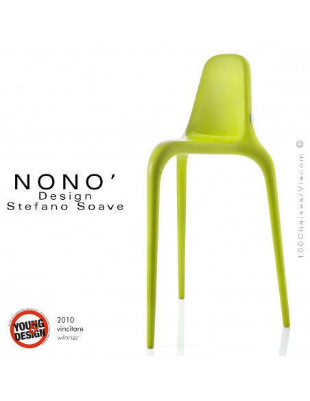 Tabourets design NONO, structure plastique en polypropylène couleur jaune.