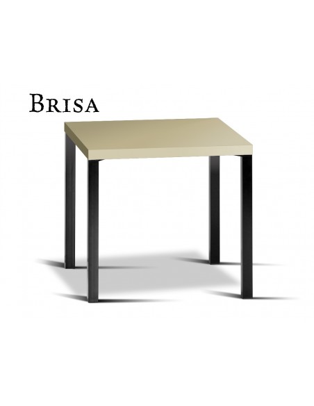 BRISA table carré, structure finition noir, plateau stratifié crème.