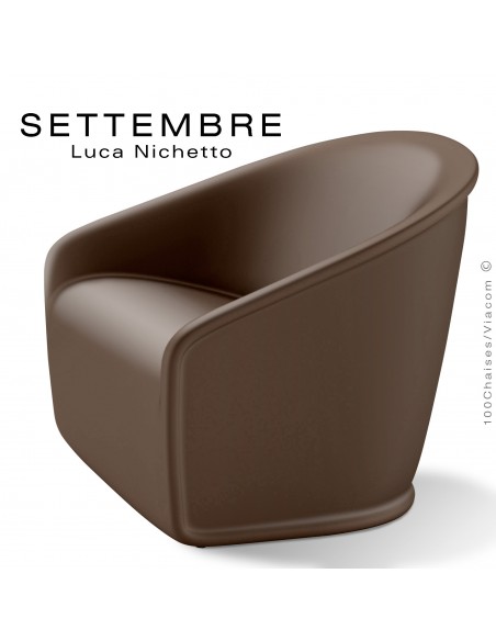 Fauteuil SETTEMBRE, structure monobloc plastique marron