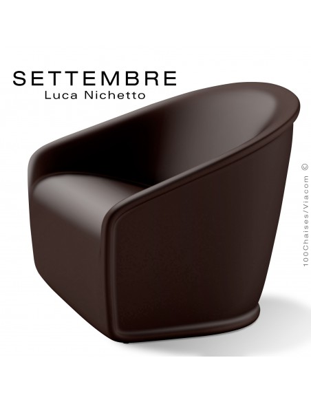 Fauteuil SETTEMBRE, structure monobloc plastique marron foncé