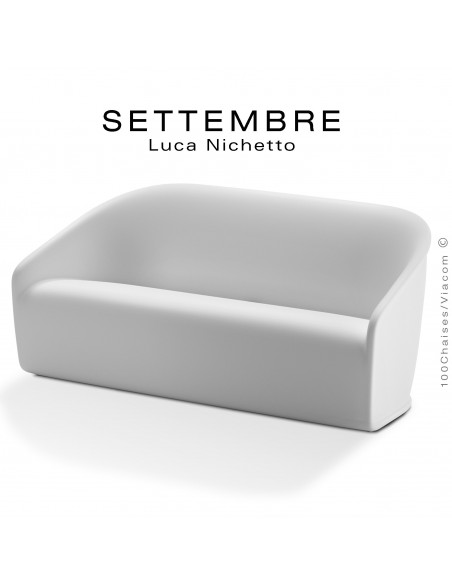 Canapé SETTEMBRE, structure monobloc plastique couleur blanc.