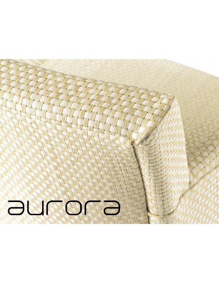 AURORA chaise tressé et aluminium, finition habillage couleur vanille.