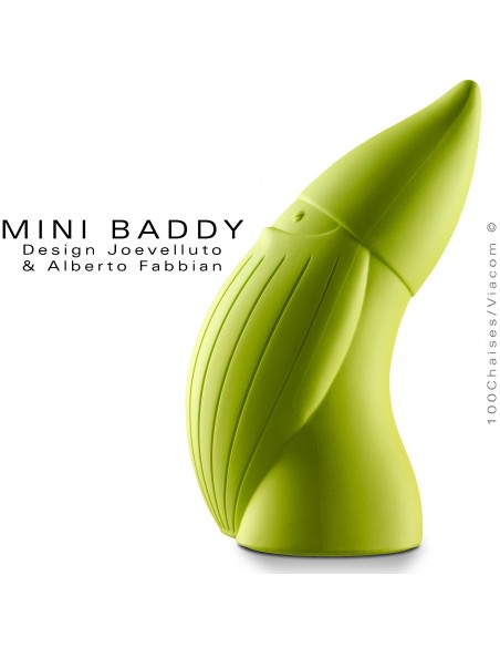 Nain de jardin BADDY Mini, statuette déco en plastique couleur verte.