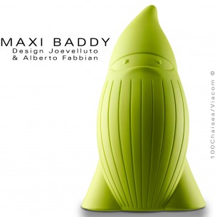 Nain de jardin plastique BADDY Maxi, statuette déco plastique couleur vert pistache.