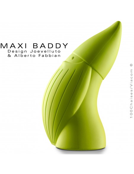 Nain de jardin plastique BADDY Maxi, statuette déco plastique couleur vert pistache.