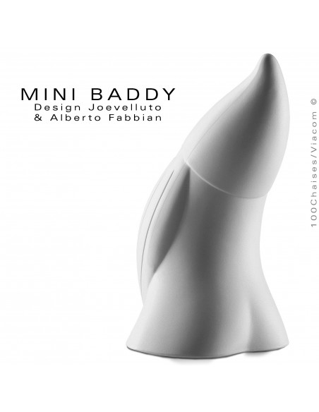 Nain de jardin BADDY Mini, statuette déco en plastique de couleur blanche.