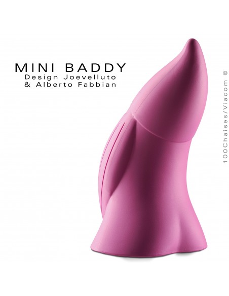 Nain de jardin BADDY Mini, statuette déco en plastique de couleur rose.