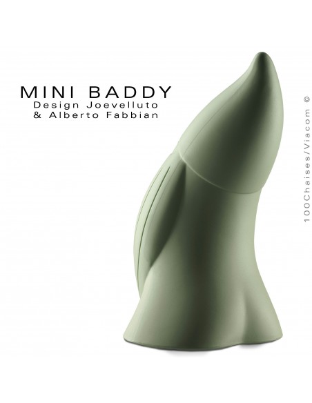 Nain de jardin BADDY Mini, statuette déco en plastique couleur kaki.
