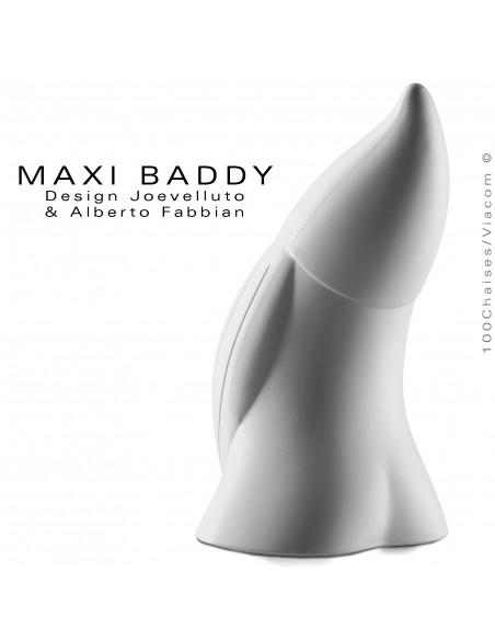 Nain de jardin plastique BADDY Maxi, statuette déco plastique couleur blanc.