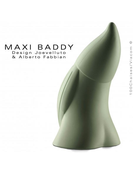 Nain de jardin plastique BADDY Maxi, statuette déco plastique couleur kaki.