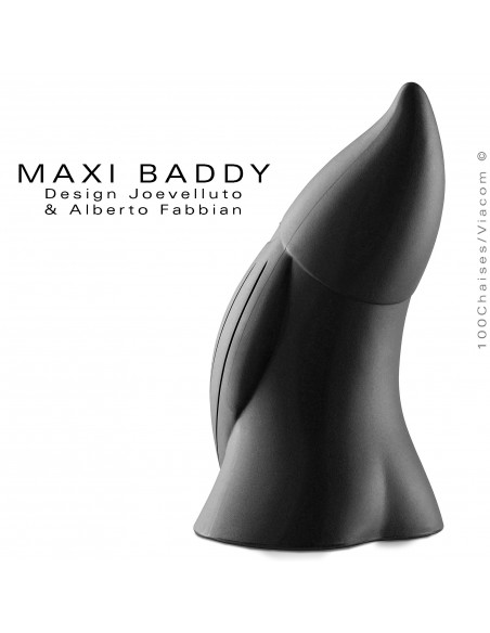 Nain de jardin plastique BADDY Maxi, statuette déco plastique couleur noir.