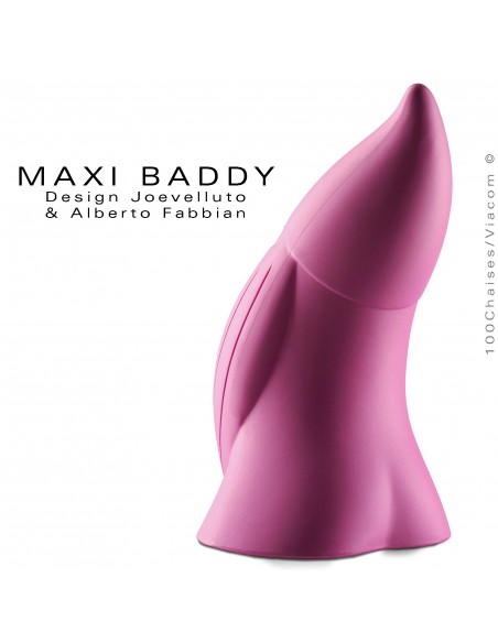 Nain de jardin plastique BADDY Maxi, statuette déco plastique couleur rose.