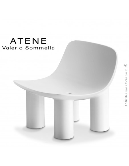 Fauteuil lounge ATENE, monobloc plastique couleur blanc.