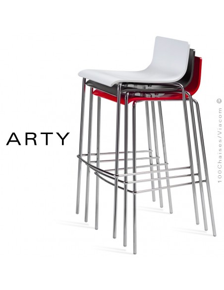 Tabouret de bar ou cuisine ARTY, mobilier empilable.