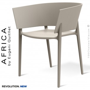 Fauteuil d'extérieur ou terrasse AFRICA, structure et assise plastique recyclé CALA - Lot de 4 pièces.