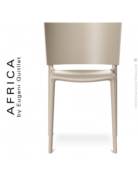 Chaise d'extérieur ou terrasse AFRICA, structure et assise coque plastique couleur écru.