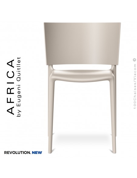 Chaise d'extérieur ou terrasse AFRICA, structure et assise coque plastique recyclé, couleur CALA.