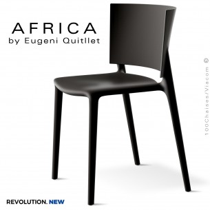 Chaise d'extérieur ou terrasse AFRICA, structure et assise coque plastique recyclé, couleur MANTAS.