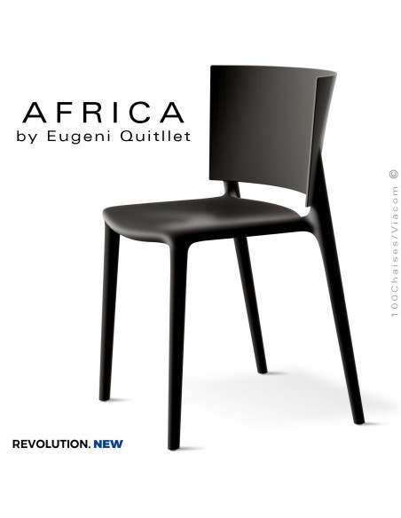 Chaise d'extérieur ou terrasse AFRICA, structure et assise coque plastique recyclé, couleur MANTAS.