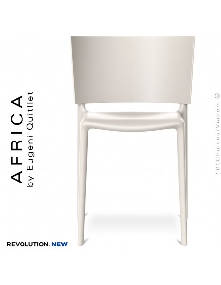 Chaise d'extérieur ou terrasse AFRICA, structure et assise coque plastique recyclé, couleur MILOS.