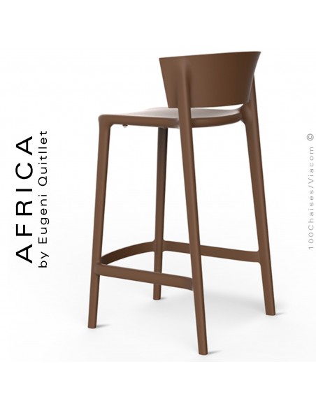 Tabouret de cuisine ou d'extérieur AFRICA, structure et assise coque plastique couleur bronze.