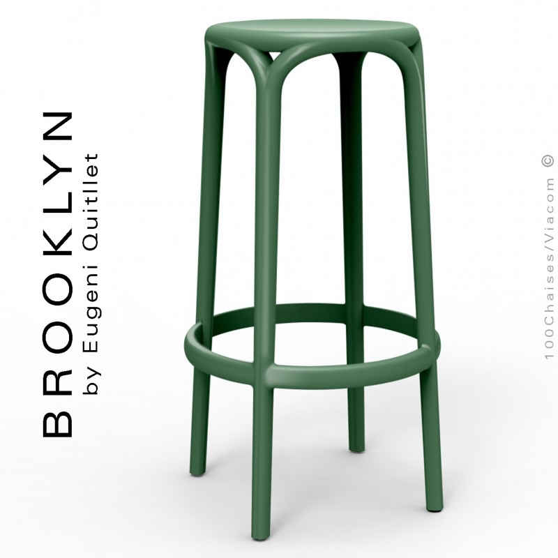 Tabouret de bar d'extérieur terrasse BROOKLYN, structure et assise