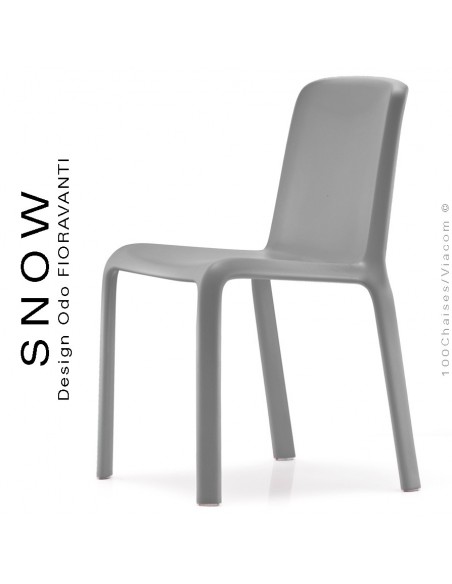 Chaise design SNOW, structure plastique couleur gris.