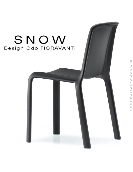 Chaise design SNOW, structure plastique couleur noir.