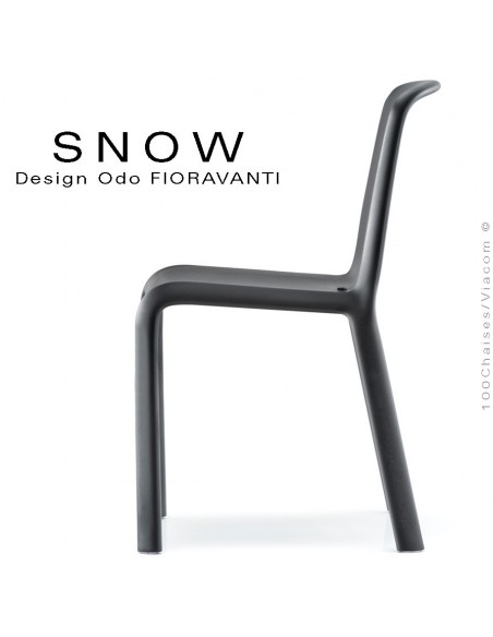 Chaise design SNOW, structure plastique couleur noir.