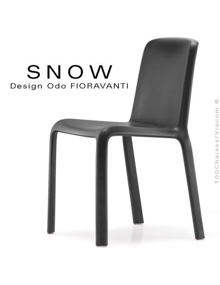 Chaise design SNOW, structure plastique couleur noir.