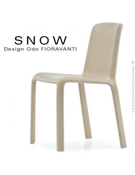 Chaise design SNOW, structure plastique couleur sable.