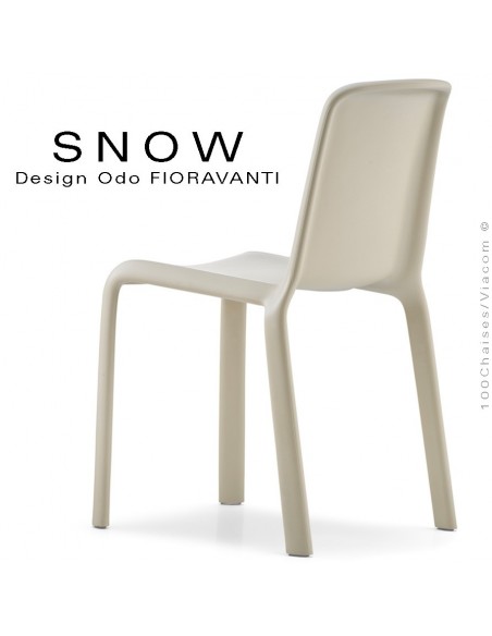 Chaise design SNOW, structure plastique couleur sable.