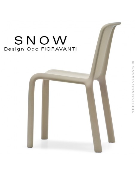 Chaise design SNOW, structure plastique couleur sable.