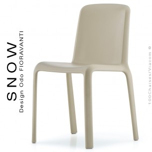 Chaise design SNOW, structure plastique couleur sable.