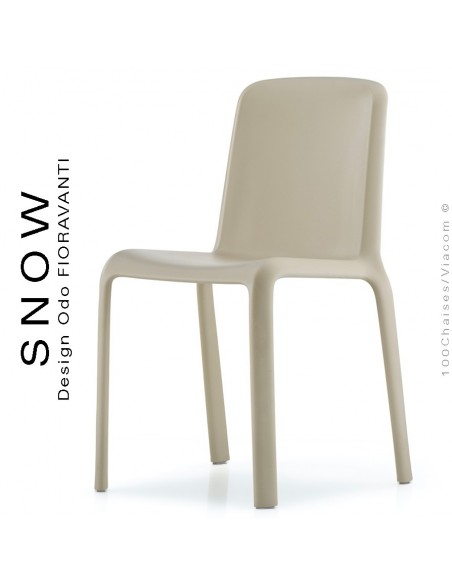 Chaise design SNOW, structure plastique couleur sable.