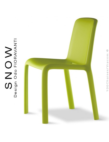 Chaise design SNOW, structure plastique couleur vert pistache.