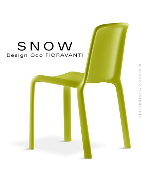 Chaise design SNOW, structure plastique couleur gris.