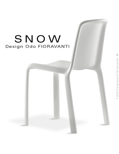 Chaise design SNOW, structure plastique couleur blanche.