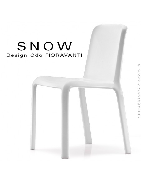 Chaise design SNOW, structure plastique couleur blanche.